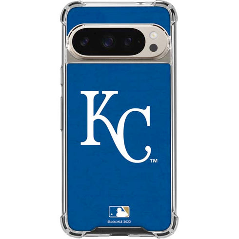 MLB Kansas City Royals - Solid Distressed Pixel 9/9 Pro Clear Case